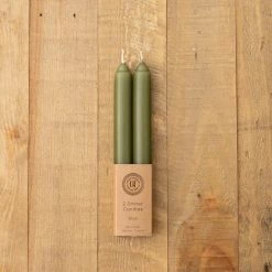 Buy 🛒 Churchgate Churchgate Pack of 2 Olive Taper Candles 🌟