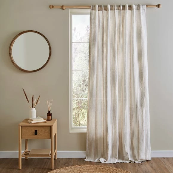 Best Pirce ✨ Churchgate Churchgate Linen Stripe Hidden Tab Top Voile 😍 2 Best Pirce ✨ Churchgate Churchgate Linen Stripe Hidden Tab Top Voile 😍 - Image 2