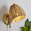 Best Pirce 🔔 Churchgate Churchgate Cotes Rattan Plug In Wall Light 😀