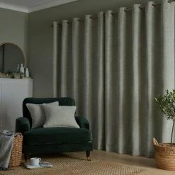 Budget 👍 Churchgate Churchgate Swithland Herringbone Sage Eyelet Curtains 🎁 -Churchgate Sales 2024 30760450 alt04