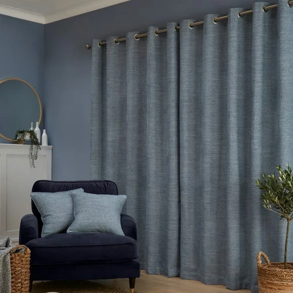 Budget 🎁 Churchgate Churchgate Swithland Herringbone Ashley Blue Eyelet Curtains ⌛ 5 Budget 🎁 Churchgate Churchgate Swithland Herringbone Ashley Blue Eyelet Curtains ⌛ - Image 5