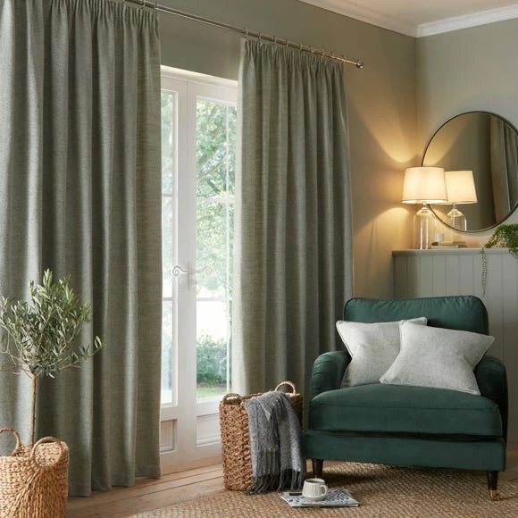 Best deal 👏 Churchgate Churchgate Swithland Herringbone Sage Pencil Pleat Curtains 🥰 2 Best deal 👏 Churchgate Churchgate Swithland Herringbone Sage Pencil Pleat Curtains 🥰 - Image 2