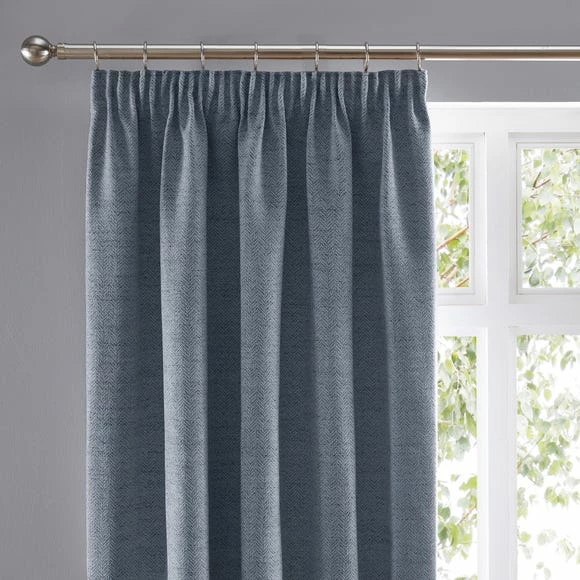 Hot Sale 🛒 Churchgate Churchgate Swithland Herringbone Ashley Blue Pencil Pleat Curtains ✨ 1 Hot Sale 🛒 Churchgate Churchgate Swithland Herringbone Ashley Blue Pencil Pleat Curtains ✨